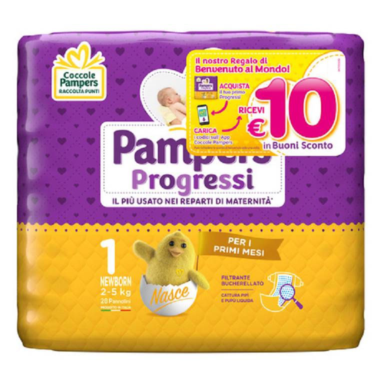 PAMPERS PROGRESSI NEWBORN 28PZ