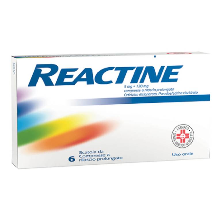 REACTINE*6CPR 5MG+120MG RP